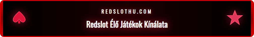 A Redslot Élő Kaszinó játék lobbyjának képernyőképe, amely a rulett, blackjack és bakkara asztalok választékát mutatja.